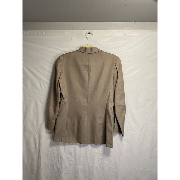 J. Crew Blazer Jacket Women’s Size 4 100% Linen 3 Button Lined Preppy Gray Brown - Picture 2 of 3